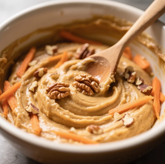 Carrot Cake Loaf Mixing