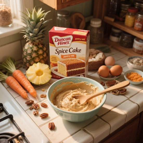 Components of Carrot Cake with Spice Cake Mix