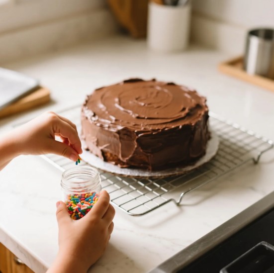 Decorating Chocolate Cake