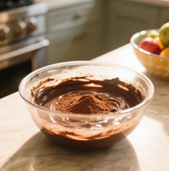 Chocolate Cake with Peanut Butter Frosting Mixture