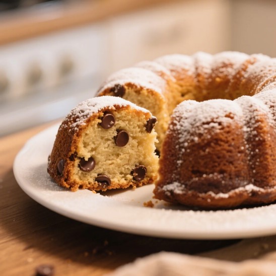 Slice of Chocolate Chocolate Chip Cake