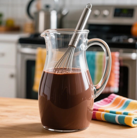 chocolate colored milk mixture
