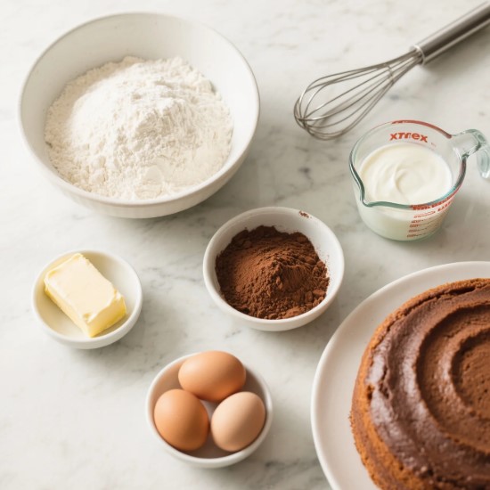 Coffee Chocolate Cake Components