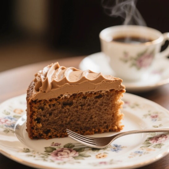 Slice of Coffee Sponge Cake​