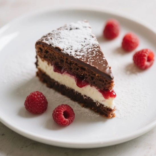 Slice of Chocolate Ricotta Brick Cake