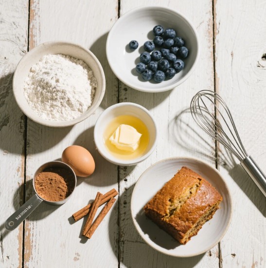 Sugar Free Blueberry Coffee Cake Components