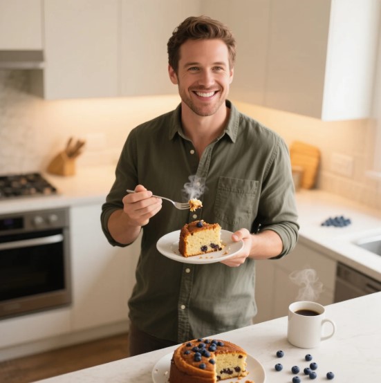 Delicious Sugar Free Blueberry Coffee Cake