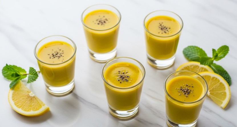 decorated turmeric shots