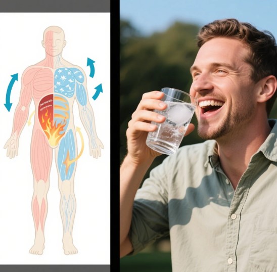drinking ice water