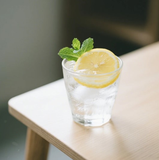 A glass of 7 second ice water hack