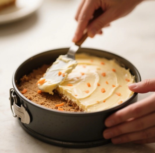 Making Carrot Cake Cheesecake