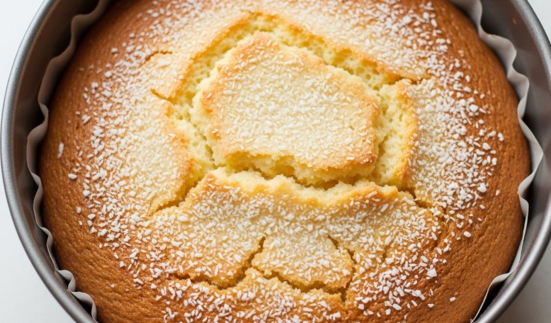 Italian cream cake fresh from oven