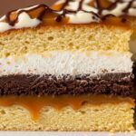 sliced view of layered ice cream sandwich cake