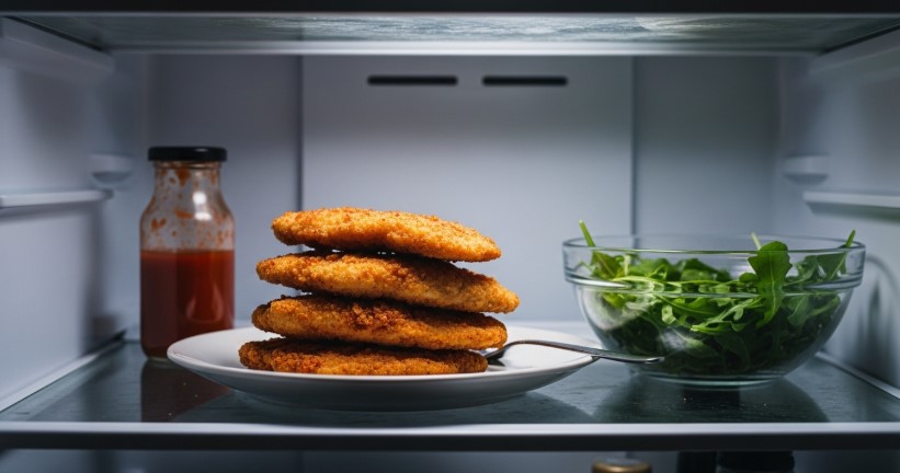 leftover cold chicken cutlets in fridge