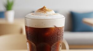Iced coffee with sweet cream cold foam