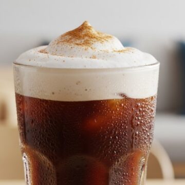 Iced coffee with sweet cream cold foam