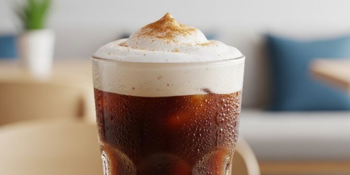 Iced coffee with sweet cream cold foam