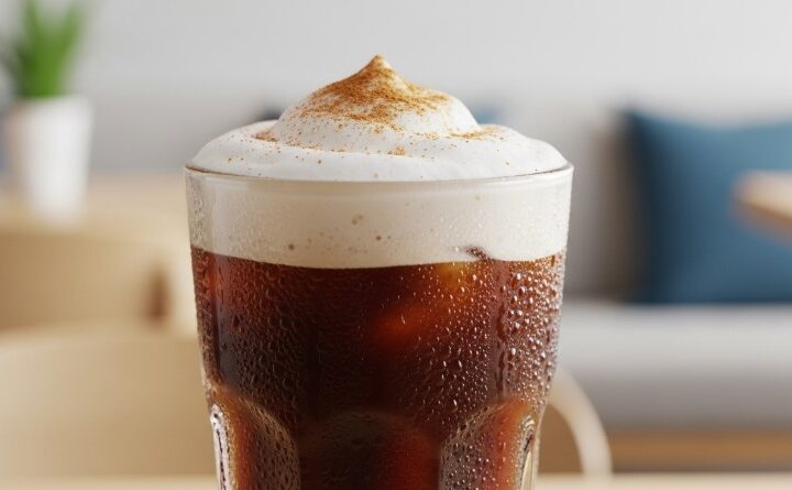 Iced coffee with sweet cream cold foam