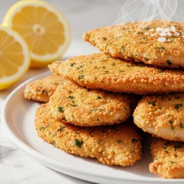 platter of Italian chicken cutlets