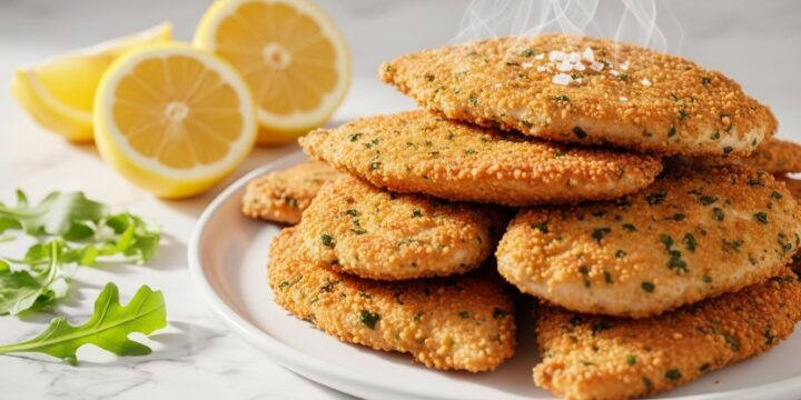 platter of Italian chicken cutlets