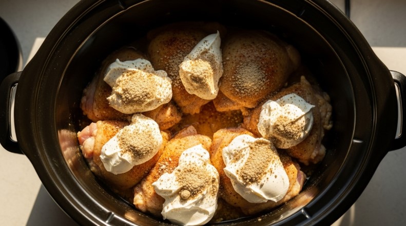 chicken in slow cooker with cream cheese and ranch